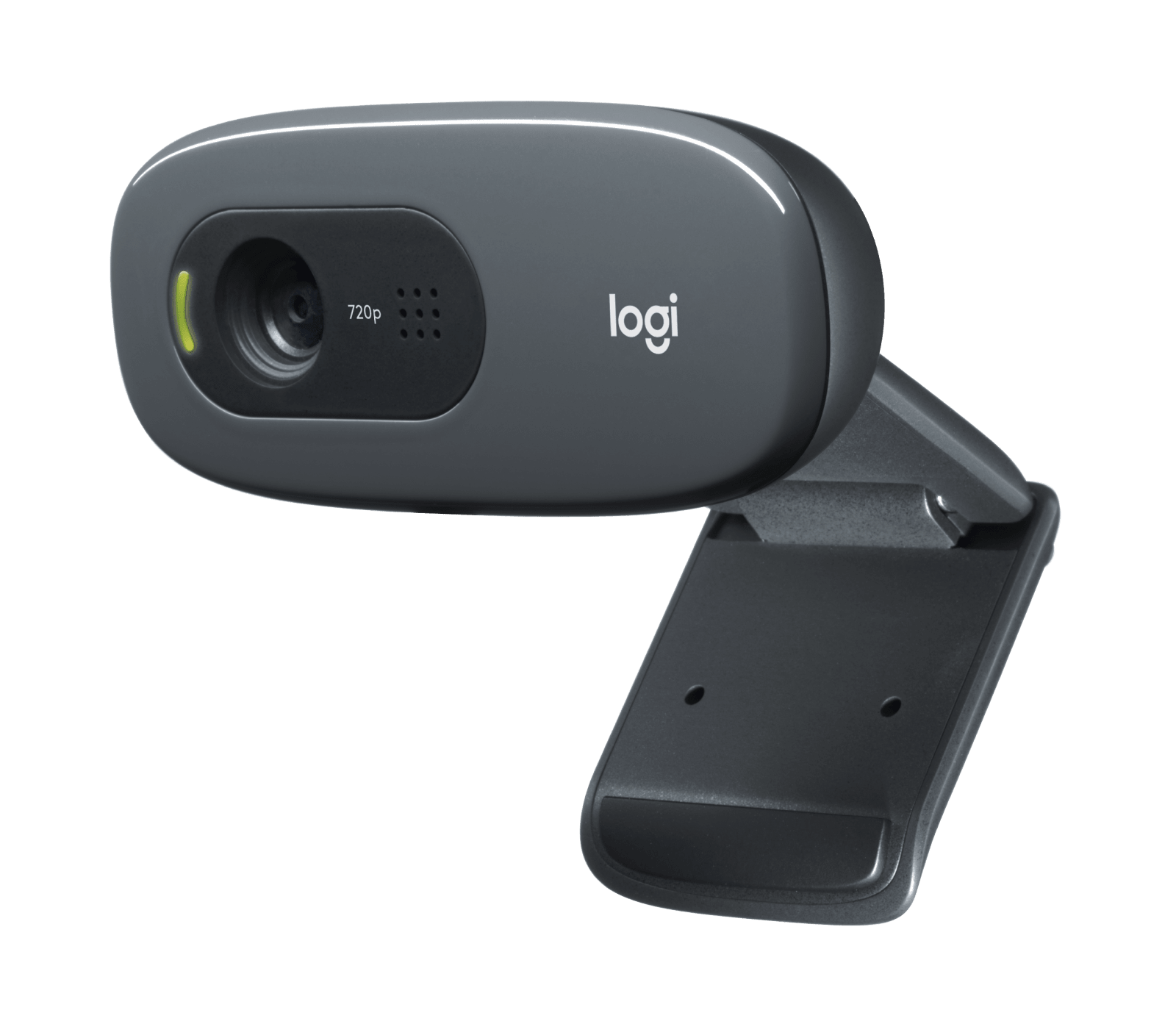 Webcam Logitech C270 preta com clipe para monitor.