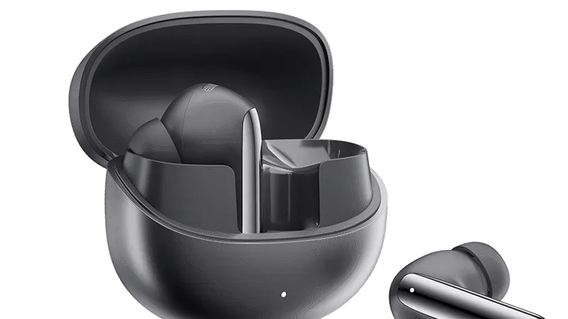 QCY MeloBuds Pro HT08 preto com estojo aberto, um dos modelos desta seleção.