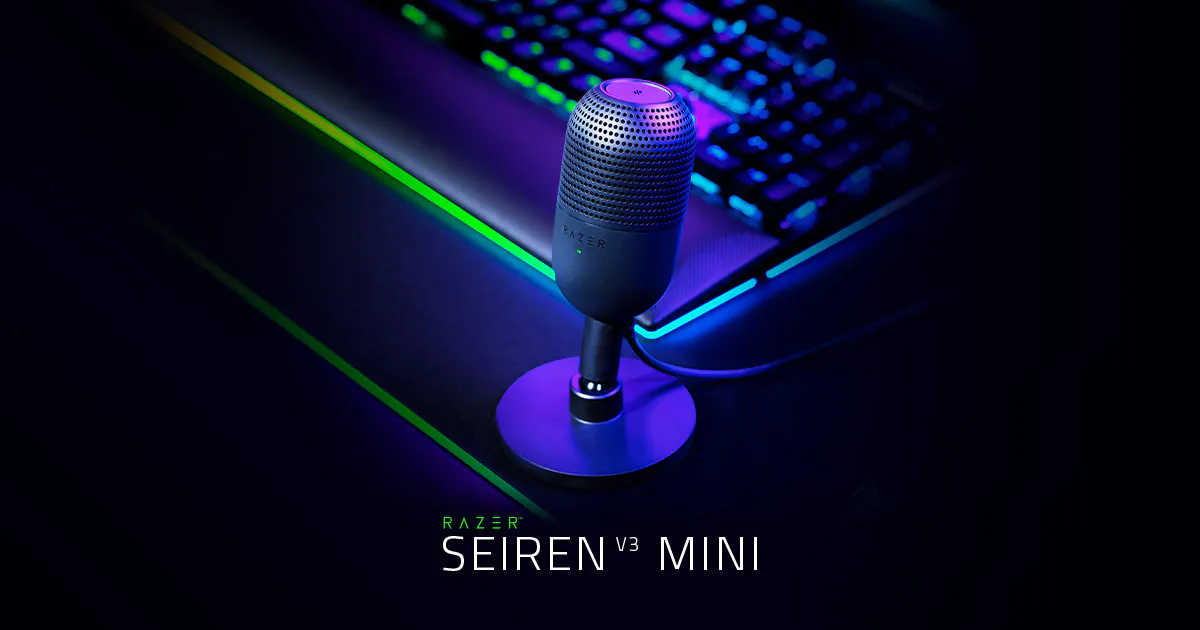 7 microfones USB do Mercado Livre para reuniões, aulas e gravações 6 Razer Seiren V3 Mini em imagem de divulgação